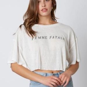 Cotton Candy LA NWT Femme Fatale white shirt